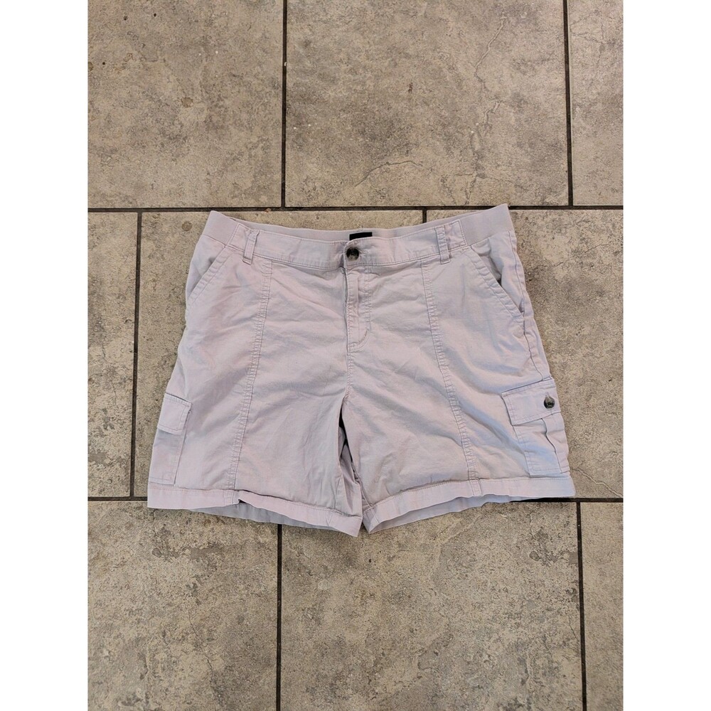 Lee Women's Shorts 18 Petite Light Gray Stretch Cotton Casual